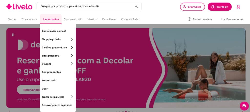 Como criar conta na Livelo para acumular milhas do zero